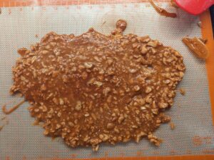 Butterscotch cashew on silicone sheet